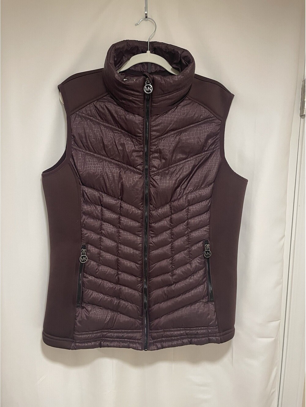 Michael Kors Women’s Quilted Puffer Vest – Burgundy – Size XL